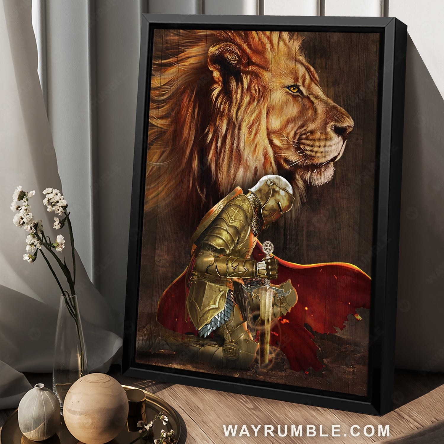 Brown lion painting, Amazing warrior drawing, Lion of Judah - Jesus Portrait Canvas Prints, Christian Wall Art