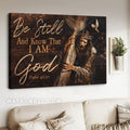 Watercolor drawing, Carrying of the cross, Be still and know that I am God - Jesus Landscape Canvas Prints, Home Decor Wall Art