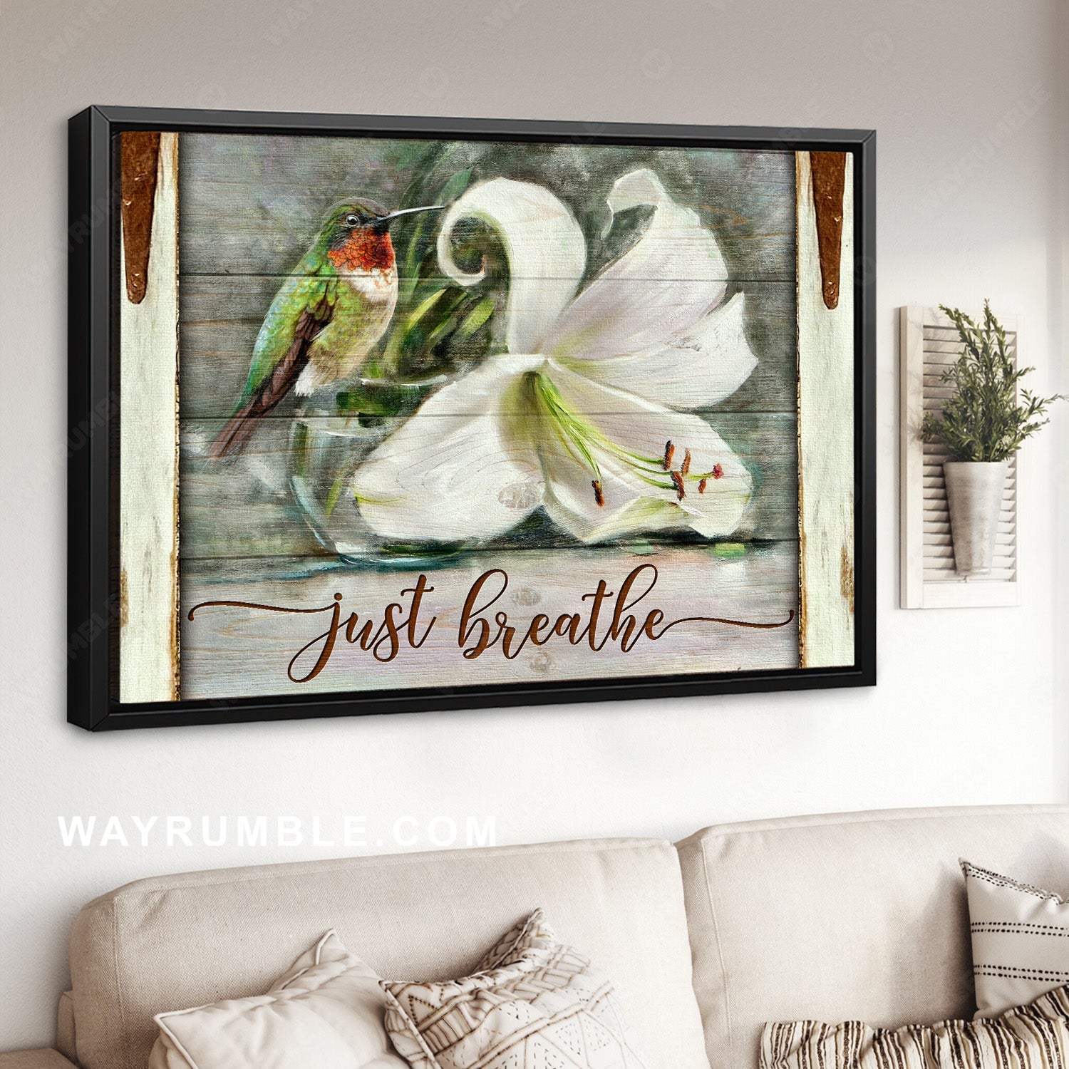 Vintage lily artwork, Stunning hummingbird, Just breathe - Jesus Landscape Canvas Prints, Home Decor Wall Art