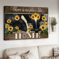 Black cow, Sunflower garden, Windmill, There is no place like home - Jesus Landscape Canvas Prints, Christian Wall Art