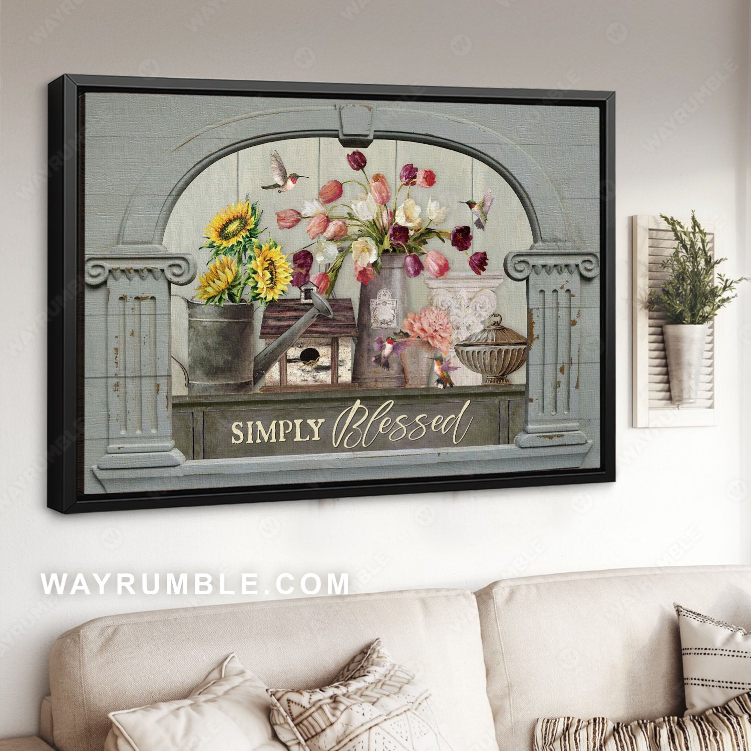 Beautiful tulip, Sunflower painting, Colorful hummingbird, Simply blessed - Jesus Landscape Canvas Prints, Christian Wall Art