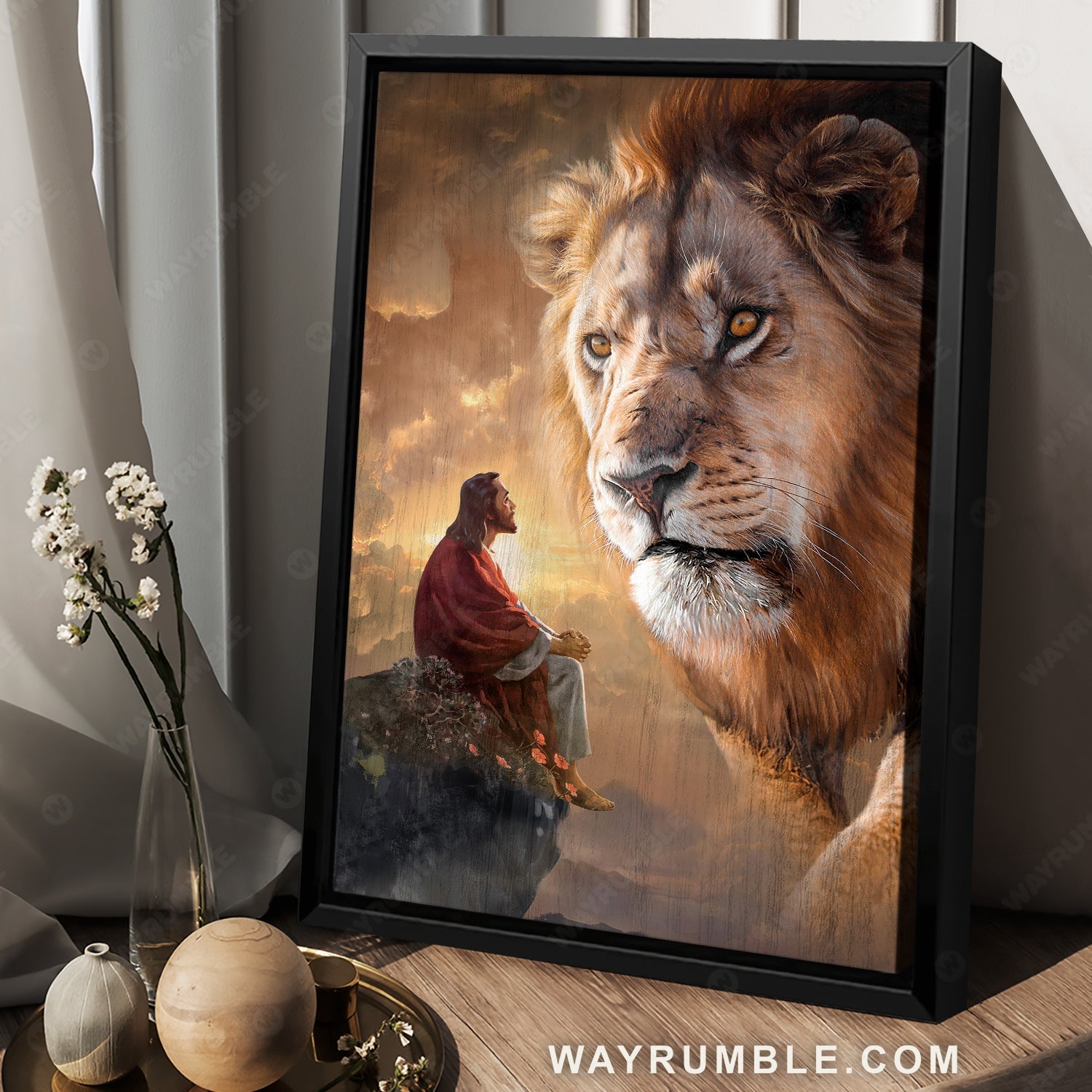 Face to face, Awesome lion of Judah, Jesus drawing, Walking with Jesus - Jesus Portrait Canvas Prints, Home Decor Wall Art
