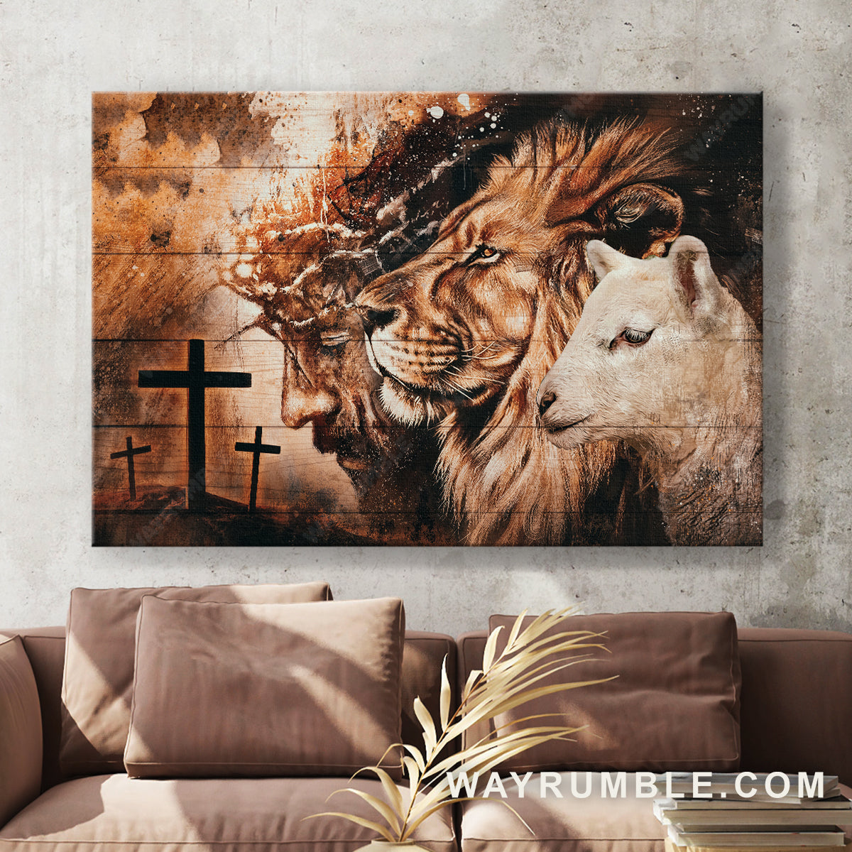 Stunning artwork, The life of Jesus, Animal of God, Beautiful lion - Jesus Landscape Canvas Prints, Home Decor Wall Art