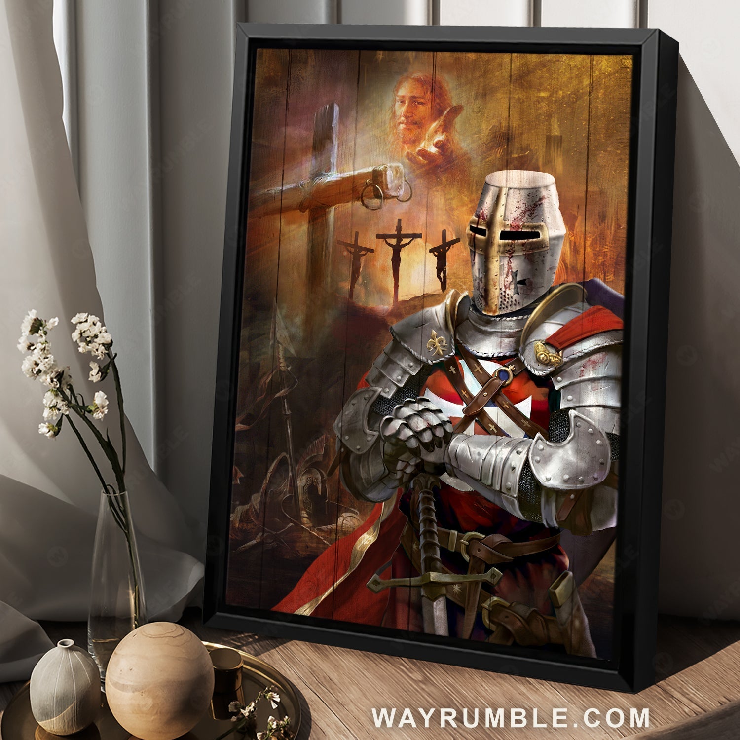 Beautiful warrior painting, Jesus on the cross, Jesus calls - Jesus Portrait Canvas Prints, Christian Wall Art