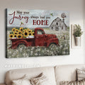 Dandelion field, Watercolor ladybug, May your journey always lead you home - Jesus Landscape Canvas Prints, Home Decor Wall Art