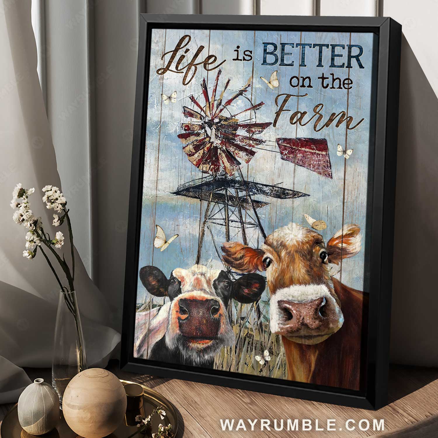 Farm artwork, Lovely cow painting, Cute windmill, Life is better on the farm - Jesus Portrait Canvas Prints, Home Decor Wall Art