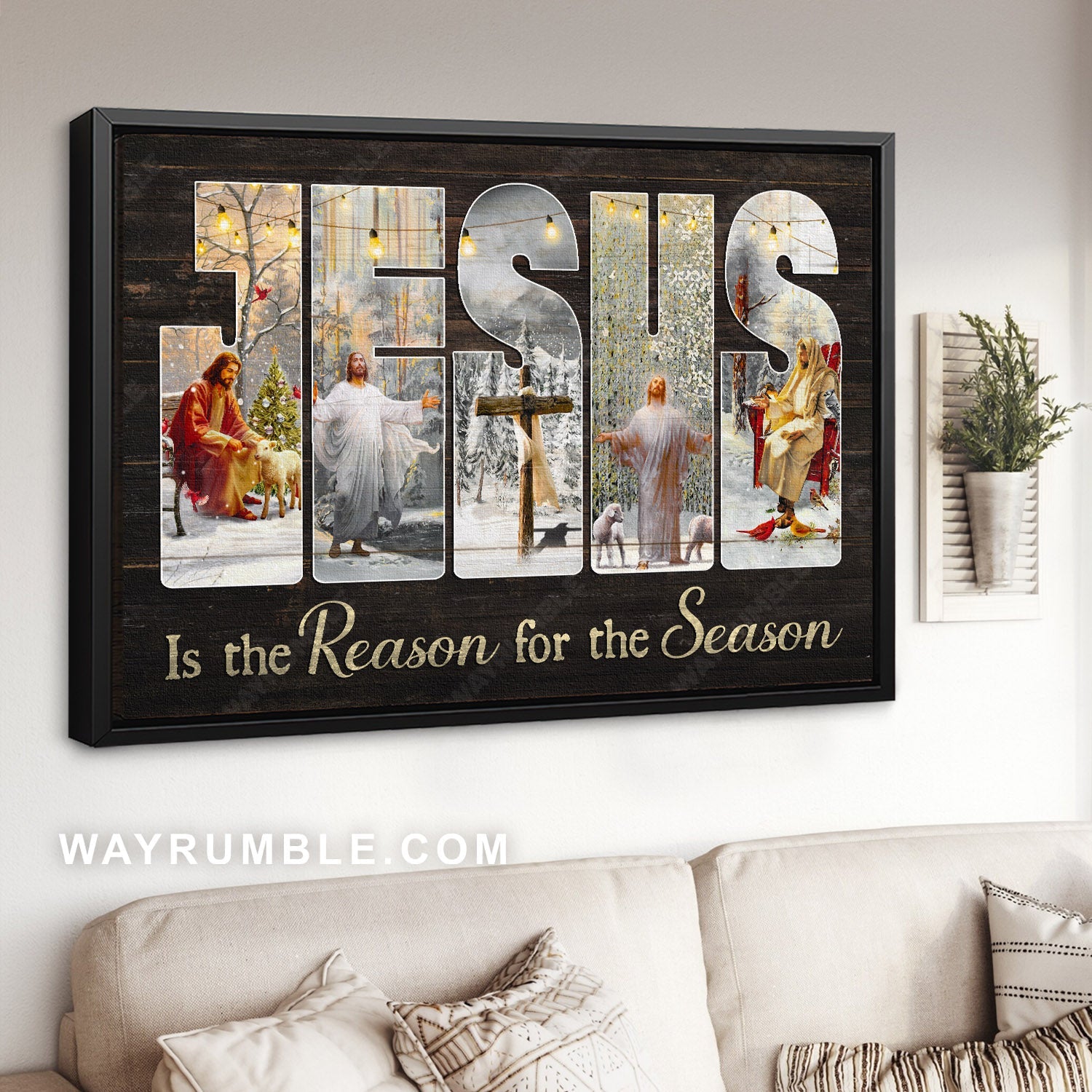 The life of Jesus, Christmas vibe, Winter, Jesus is the reason for the season - Jesus Landscape Canvas Prints, Christmas Wall Art