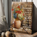 Flower artwork, Flower vase, Life is not measured by the number of breaths - Jesus Portrait Canvas Prints, Home Decor Wall Art