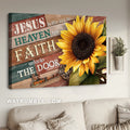 Pretty sunflower, Antique key, Jesus is the key to heaven - Jesus Landscape Canvas Prints, Home Decor Wall Art