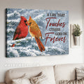 Lucky cardinal, Frozen forest, A life that touches others goes on forever - Jesus Landscape Canvas Prints, Home Decor Wall Art