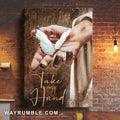 Stunning butterfly, Beautiful Jesus hand, Home Decoration, Take my hand - Jesus Portrait Canvas Prints, Home Decor Wall Art