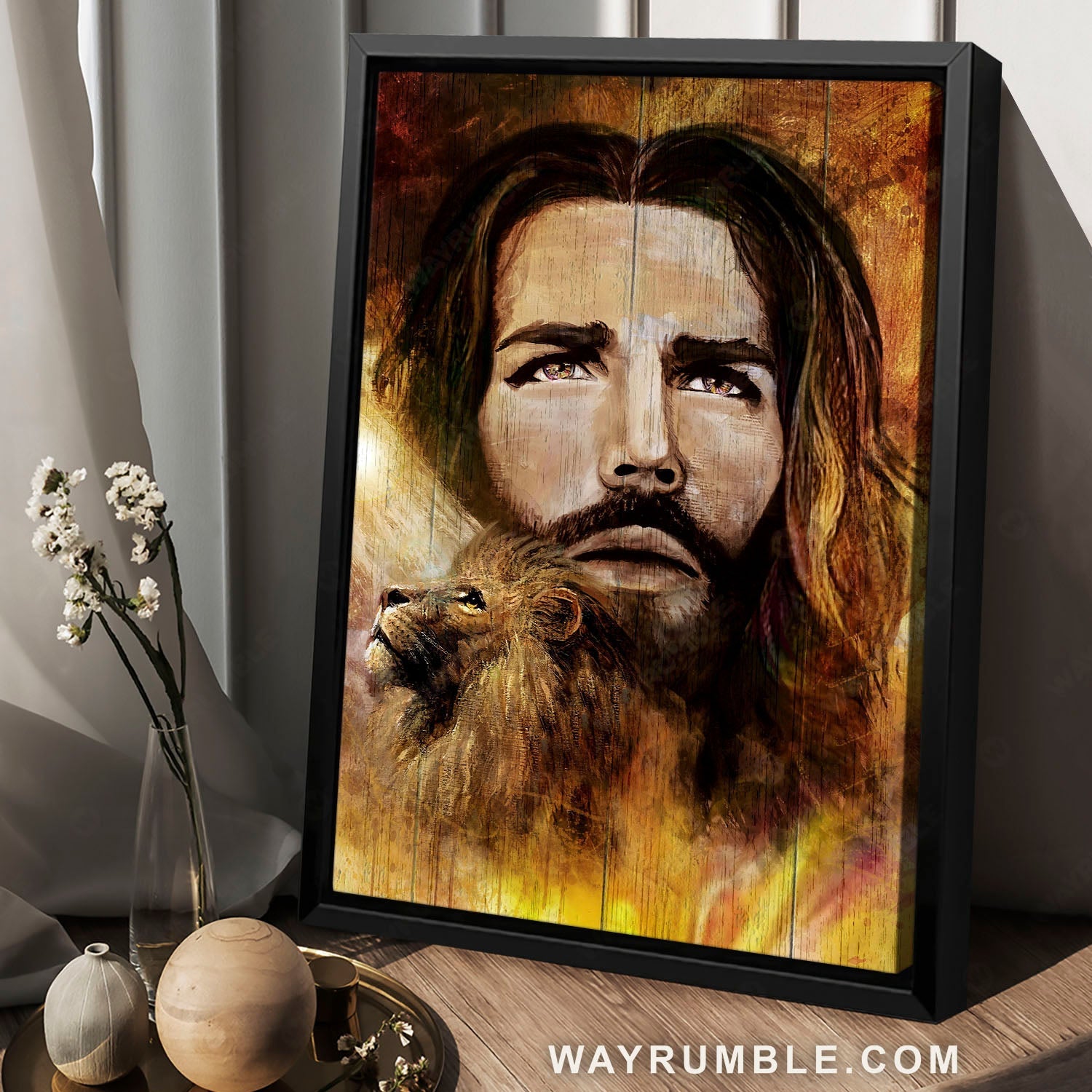 Unique artwork, Stunning Jesus, Watercolor lion, Beautiful painting - Jesus Portrait Canvas Prints, Home Decor Wall Art