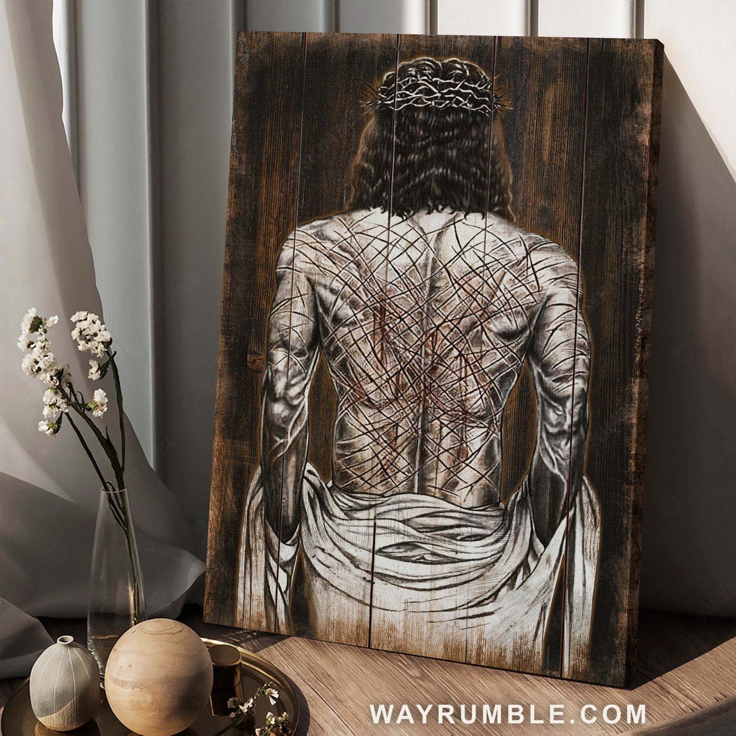 Life of Jesus, The passion of Jesus, Crown of thorn, Amazing Jesus painting - Jesus Portrait Canvas Prints, Home Decor Wall Art