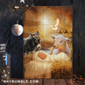 Jesus was born, Lovely Lamb of God, Stunning night, Light cross - Jesus Portrait Canvas Prints, Home Decor Wall Art