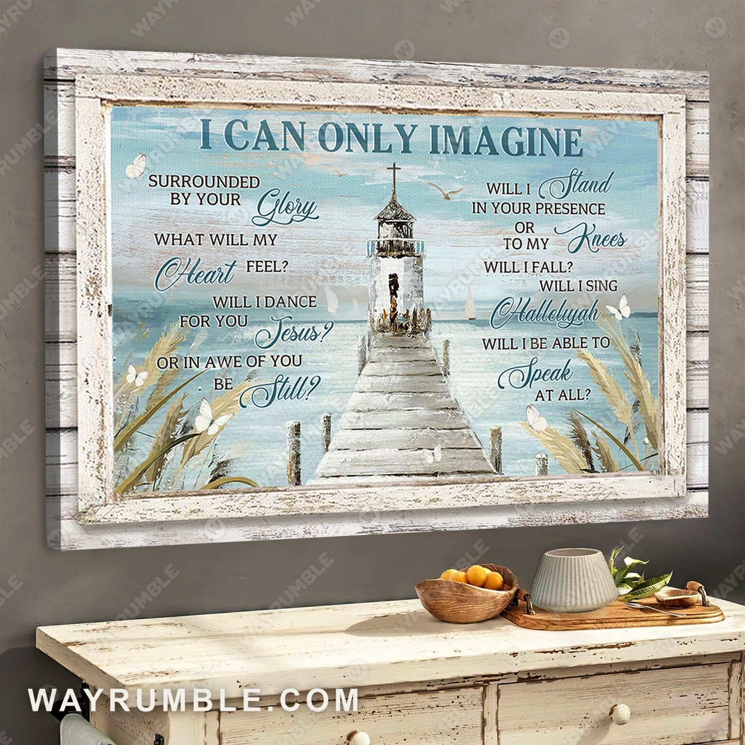 Window frame, Church Painting, Sea artwork, Beautiful life, I can only Imagine - Jesus Landscape Canvas Prints, Wall Art