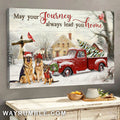 Christmas painting, German shepherd drawing, May your journey always lead you home - Jesus Landscape Canvas Prints, Wall Art