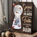 Jesus Christ, Northern cardinal, Winter forest, Jesus is the key to heaven - Jesus Portrait Canvas Prints, Christian Wall Art
