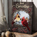 Cardinal painting, Winter village, Cranberry, Just breath - Jesus Portrait Canvas Prints, Christian Wall Art