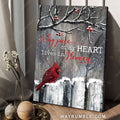 Winter garden, Cardinal painting, A big piece of my heart lives in heaven - Heaven Portrait Canvas Prints, Wall Art
