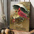Cardinal drawing, Green umbrella, Pinecone painting, Simply blessed - Jesus Portrait Canvas Prints, Christian Wall Art