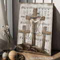 Wooden cross, Thorn crown, Amazing grace lyrics - Jesus Portrait Canvas Prints, Christian Wall Art