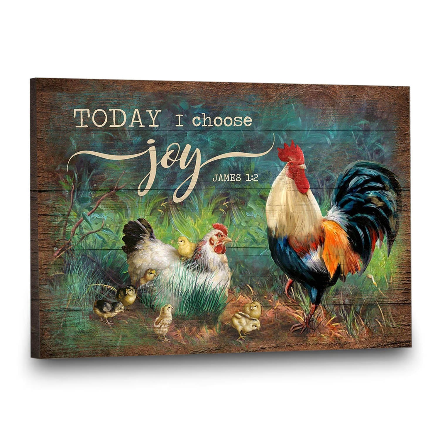 Adorable chick, Couple chicken drawing, Today I choose joy- Jesus Landscape Canvas Prints, Wall Art
