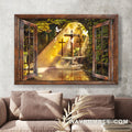 Beautiful cave, Window frame, The stunning morning sunlight - Jesus Landscape Canvas Prints, Wall Art