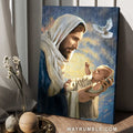 Stunning Jesus painting, Unique baby, White dove symbol, Jesus is King - Jesus Portrait Canvas Prints, Home Decor Wall Art