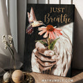Unique pink flower, Beautiful hummingbird, Jesus hand, Just breathe - Jesus Portrait Canvas Prints, Home Decor Wall Art