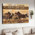 Running horse, Rice field, Small butterfly, Live like someone left the gate open - Jesus Landscape Canvas Prints, Home Decor Wall Art