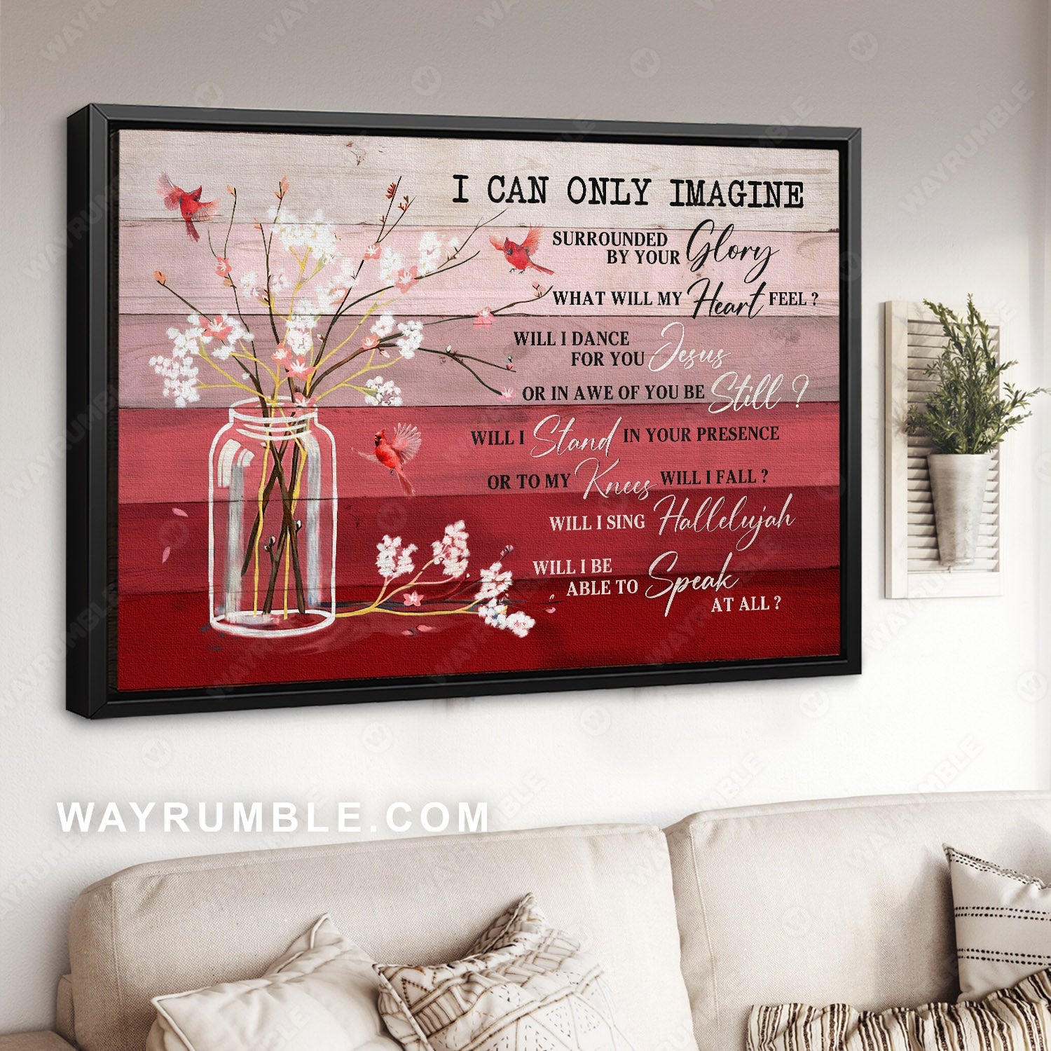Baby flower painting, Cardinal, I can only imagine - Jesus Landscape Canvas Prints, Wall Art