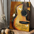 Guitar drawing, White butterfly, Jesus painting, Praise him with the strings - Jesus Portrait Canvas Prints, Christian Wall Art