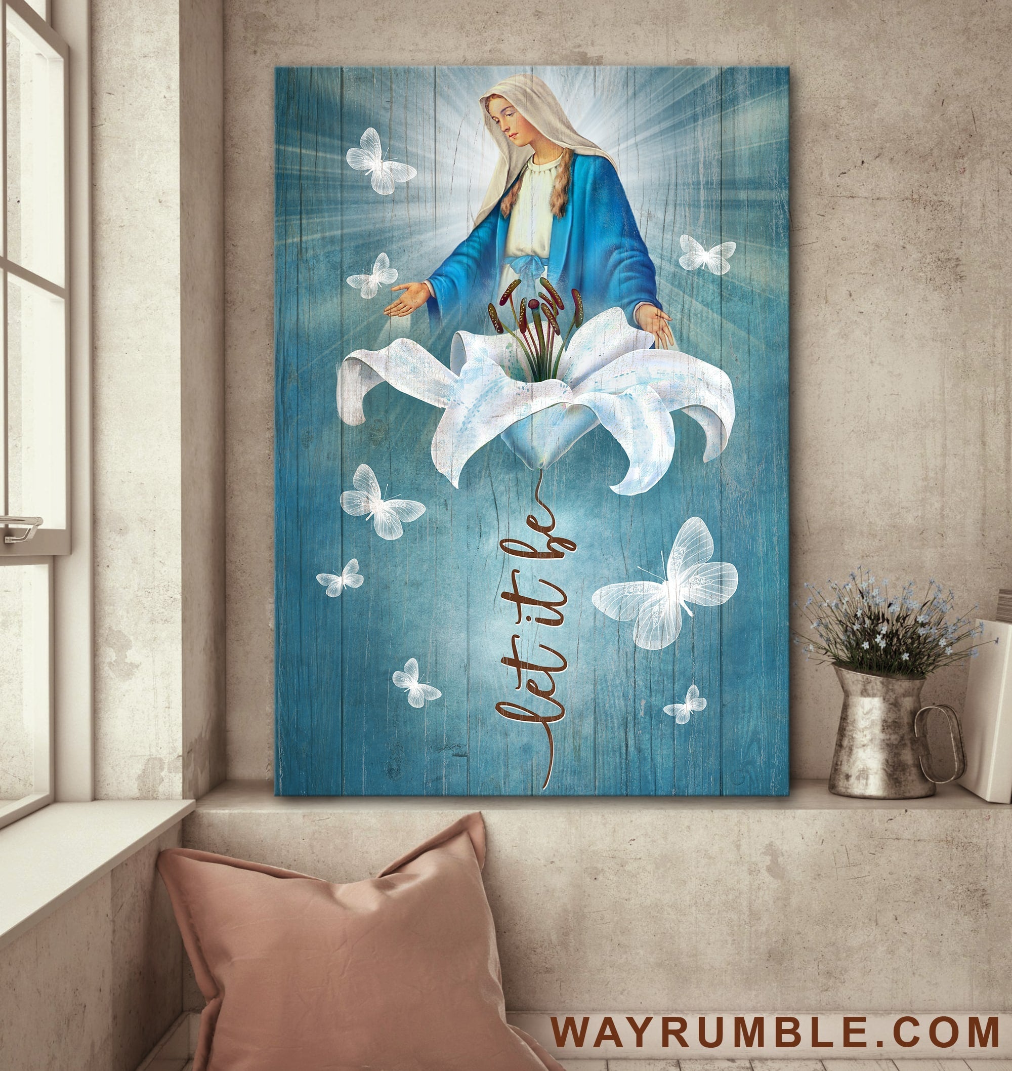 Lily Flower, Maria, Butterfly, Let it be - Jesus Portrait Canvas Prints, Wall Art