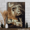 Lion of Judah, Lamb of God, Jesus painting, The old rugged crosses - Jesus Portrait Canvas Prints, Christian Wall Art