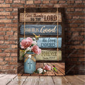 Garden roses, Hummingbird, Give thanks to the Lord - Jesus Portrait Canvas Prints, Wall Art