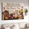 Kitchen painting, Apple drawing, Sunflower, Red cardinal, Bless this kitchen - Jesus Landscape Canvas Prints, Christian Wall Art