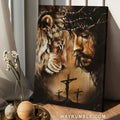 Jesus and Lion - Jesus Portrait Canvas Prints, Wall Art - Version 2