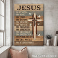 Cross, Butterfly, Jesus is my God, my King, my Lord  - Jesus Portrait Canvas Prints, Wall Art