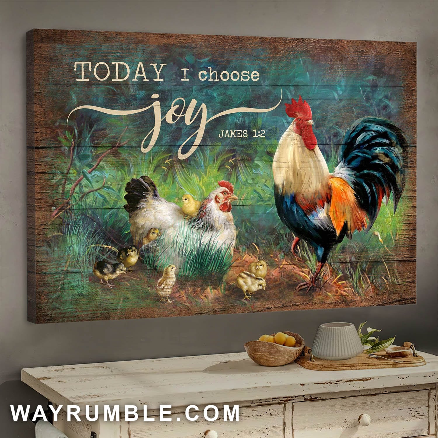 Adorable chick, Couple chicken drawing, Today I choose joy- Jesus Landscape Canvas Prints, Wall Art