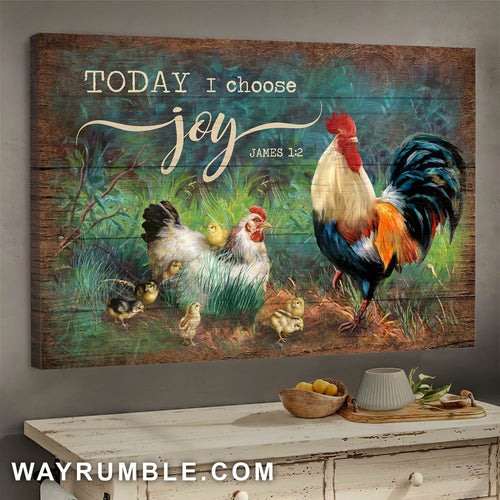 Adorable chick, Couple chicken drawing, Today I choose joy- Jesus Landscape Canvas Prints, Wall Art