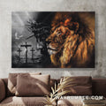 Black and white Jesus painting, Lion painting, Lion of Judah - Jesus Landscape Canvas Prints, Christian Wall Art