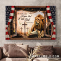 Lion of Judah, Lamb of God, The US flag, Be still and know that I am God - Jesus Landscape Canvas Prints, Wall Art