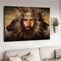 Watercolor painting, Face to face, Stunning Jesus, Lion and lamb - Jesus Landscape Canvas Prints, Home Decor Wall Art