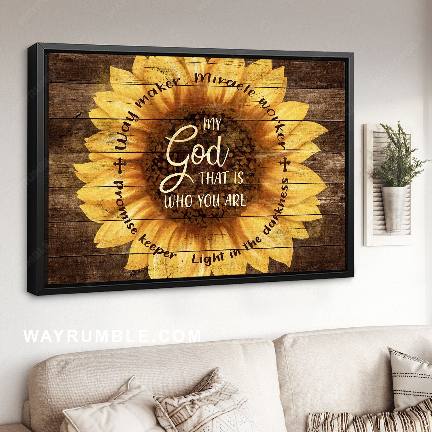 Beautiful sunflower, Gift for sunflower lover, My God that is who you are - Jesus Landscape Canvas Prints, Home Decor Wall Art