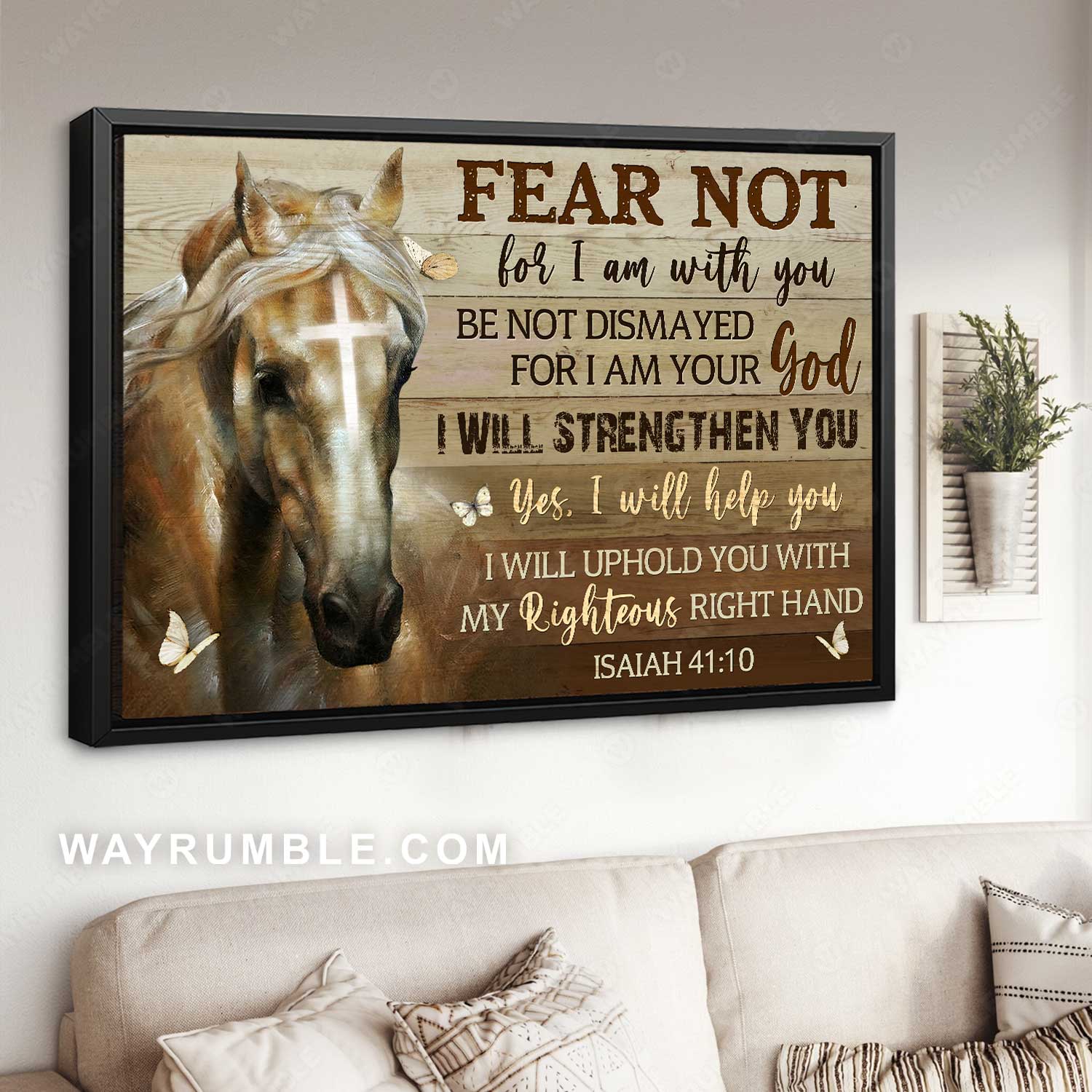Gift for horse lover, Light cross, Fear not for I am with you - Jesus Landscape Canvas Prints, Home Decor Wall Art