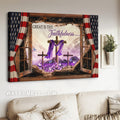 Purple silk, Stunning mountain, US flag, Great is thy faithfulness - Jesus Landscape Canvas Prints, Home Decor Wall Art