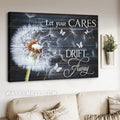 Brilliant dandelion, Stunning butterfly, Let your cares drift away - Jesus Landscape Canvas Prints, Home Decor Wall Art