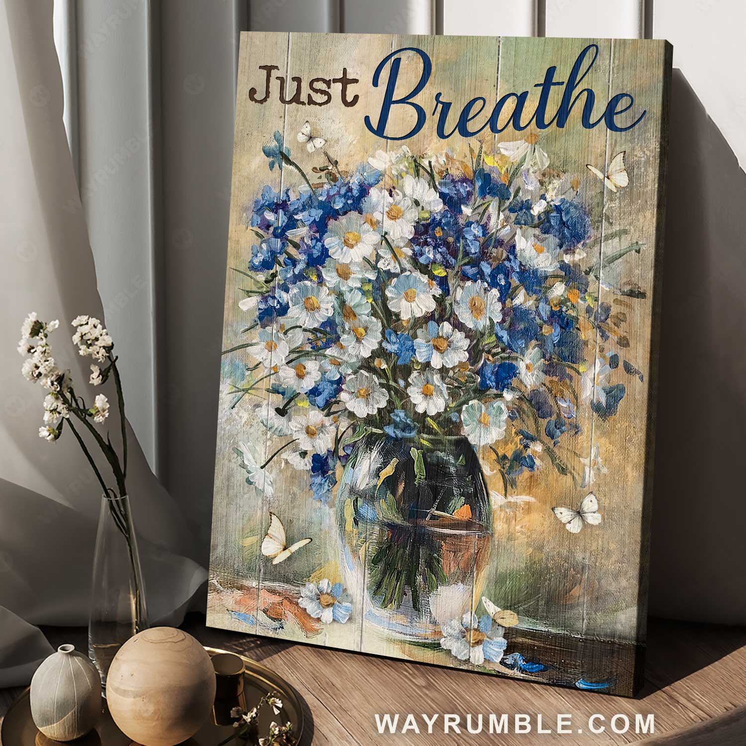 Pretty daisy, Watercolor artwork, Still life painting, Just breathe - Jesus Portrait Canvas Prints, Home Decor Wall Art