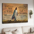 Jesus walking, Beautiful beach, Sunset, Spirit lead me where my trust is without borders - Jesus Landscape Canvas Prints, Christian Wall Art