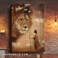 Beautiful lion painting, The life of Jesus, Magic sky, Walking with Jesus - Jesus Portrait Canvas Prints, Home Decor Wall Art